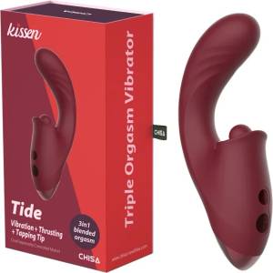  Тласкащ вибратор с потупващ клитор стимулатор, 17, 8см. - Kissen Tide (CHISA00330)