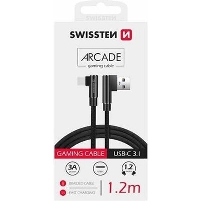 Swissten Kabel Arcade USB/USB - C 1,2m, černý