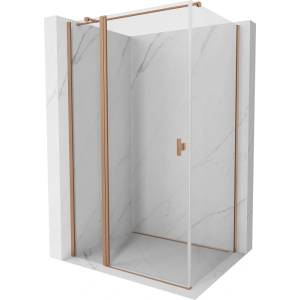 Mexen Mist T отваряема душ кабина 90 x 85 см, прозрачна, четкана мед - 8A4T-090-085-65-00 (8A4T-090-085-65-00)