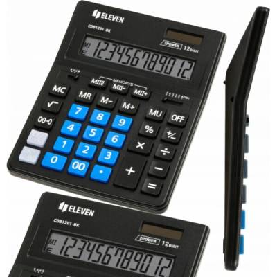 Eleven Kalkulačka černá s modrou numerickou klávesnicí CDB1201BK-BL