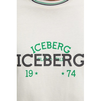 Iceberg Памучна тениска Iceberg в бежово с принт F010 6325 (F010.6325)