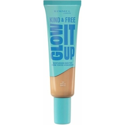 Rimmel London Kind & Free Glow It Up Moisturising Skin Tint hydratačný make-up na citlivú, suchú a normálnu pleť 160 vanilla 30 ml