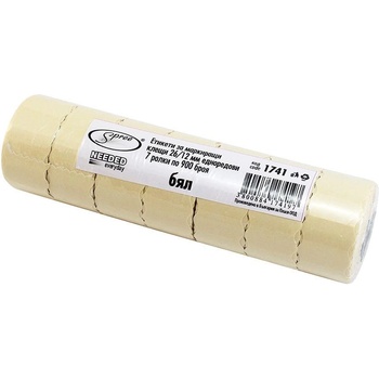 Spree Етикети за 1 ред марк. клещи 26/12 мм, 900 бр. , бял (3800884174173)