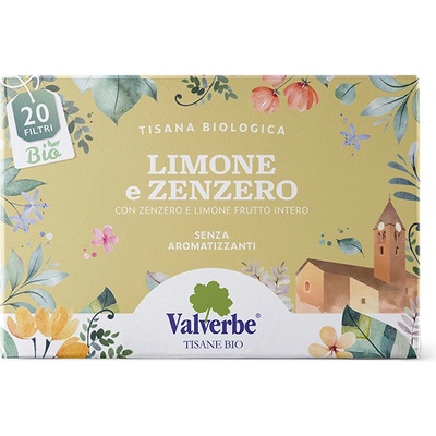 VALVERBE BIO citrón a zázvor čaj 20 sáčků