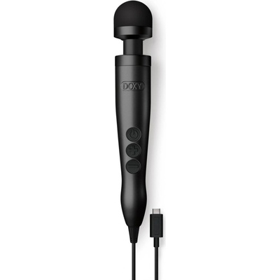 Doxy Masážní hlavice 3 USB C černá vibrační masážní hlavice 28 x 4,5 cm