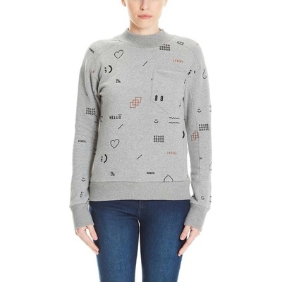 Bench Velvet Embroidery Jumper Winter Grey Marl