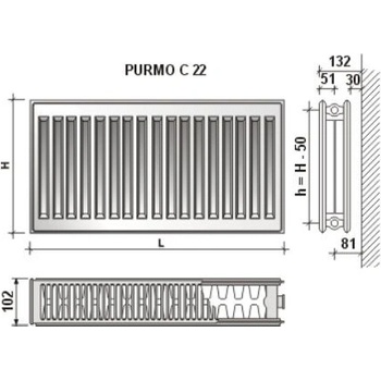 Purmo COMPACT C22 600 x 500 mm F062206005010300