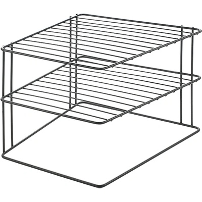 Metaltex ЕТАЖЕРКА ЪГЛОВА PALIO LAVA 25x25x19см ЧЕРЕН МАТ (36.13.02)