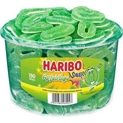 Haribo Kyselé jablečné kroužky dóza 1,2 kg