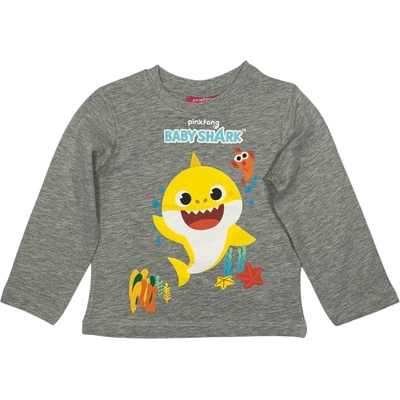 EPlus Тениска за момче с дълги ръкави - Baby Shark сива Размер - деца: 110