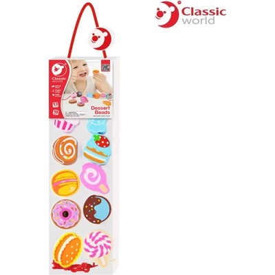Classic World Дървена играчка за нанизване - мъниста Сладкиши - Classic World
