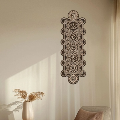 dřevo života Dřevěná dekorace Čakrový panel Rozměry (cm): 20x60, Zvolte barvu dekoru: Dub Sonoma-Wenge