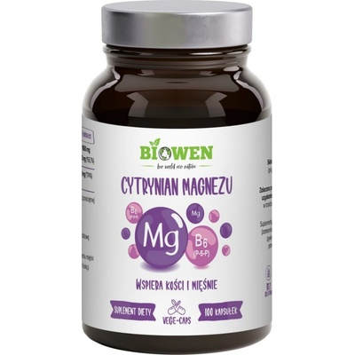 Biowen Magnesium Citrate 825 mg with Vitamin B6 P-5-P 100 kapsúl