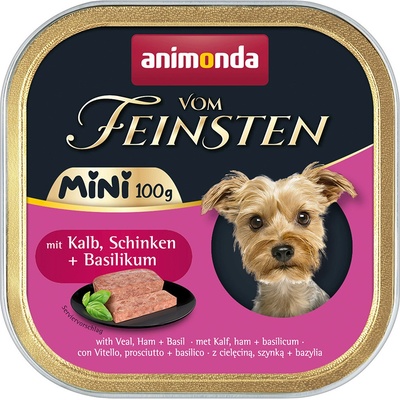 Animonda Vom Feinsten Mini Adult Dog telecí šunka bazalka 32 x 100 g