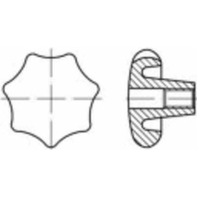 TOOLCRAFT hviezdicové rukoväti 12 mm Liatina 138254 10 ks