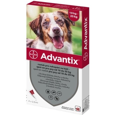 Advantix Spot-on pro psy 10-25 kg 4 x 2,5 ml