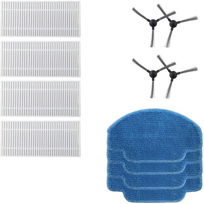 Mobilly комплект резервни филтри, мопове и странични четки за Tesla IQ100, Cecotec Conga 999, 12 бр (set conga 999, 12 pcs)