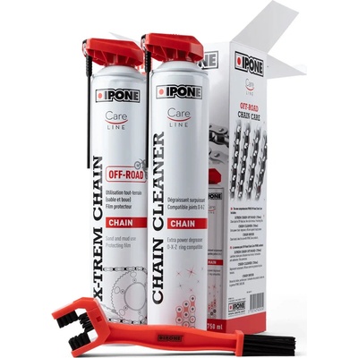 Ipone Pack Off-Road Chain Care - Road Chain 750 ml + Chain Cleaner 750 ml + kartáč na řetěz