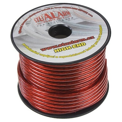 Kabel 6 mm, červeně transparentní, 25 m bal, 31161