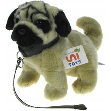 Maskot psík Uni-Toys L62422R mops na vodítku 0 23 cm