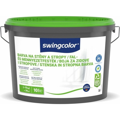 Swingcolor Barva na stěnu a strop, bílá, matná, 10 l