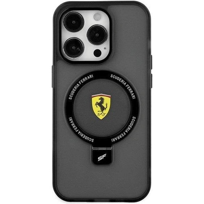 Ferrari Кейс Ferrari FEHMP15SUSCAK за iPhone 15 6.1", черен / черен, твърд, Ring Stand 2023 Collection MagSafe (3666339170882)