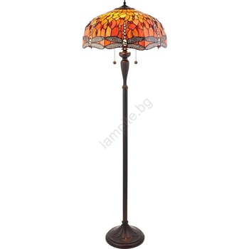 Endon Lighting 64070 - Подова лампа Tiffany DRAGONFLY 2xE27/60W/230V диам. 50 см (EN0299)