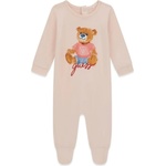 Guess Бебешки памучен гащеризон Guess Bear - Сладък розов нюанс