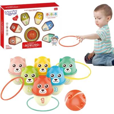 Woopie dětské kuželky barevní medvídci 3v1