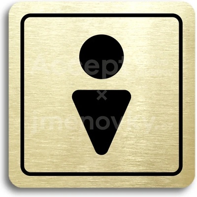 ACCEPT Piktogram WC muži II - zlatá tabulka - černý tisk