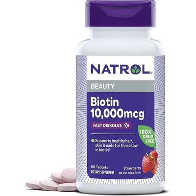 Natrol Biotin Fast Dissolve 10 000 mcg, 60 Tablets