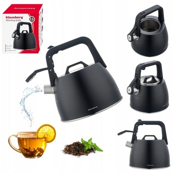 Klausberg KB-7915 неръждаема стомана чайник 2, 5L с свирка (KB-7915)
