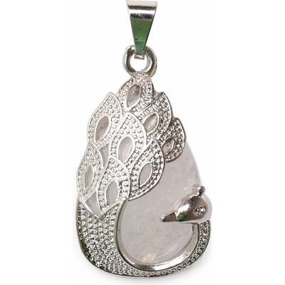 Nefertitis Křišťál přívěsek Kapka zdobená pávem NF28413