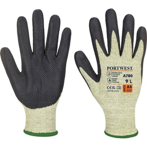 Portwest arc grip a780 / Ръкавици за защита от изгаряния и порязвания, ниво d - черно/зелено xl (a780e8rxl)