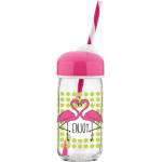 Mercanlar M-182027-Стъклена бутилка със сламка и декор "Bubble" 370ml (0154435)
