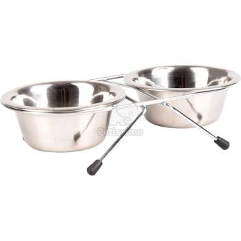 Image 1 of Flamingo Arjun метална купа за кучета, сребърна ∅ 11 см