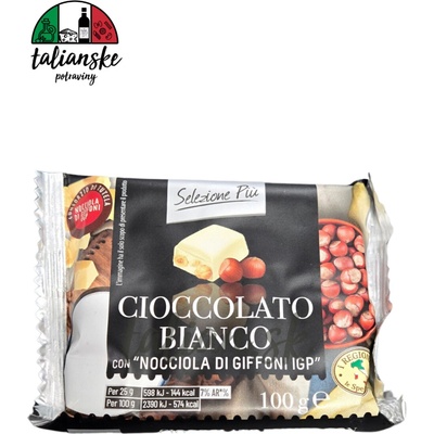 Selezione Piu Čokoláda biela s lieskovými orechami 100 g