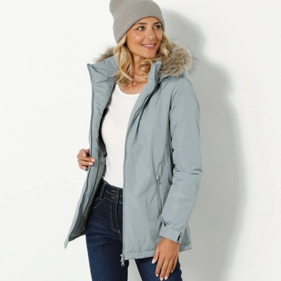Blancheporte nepremokavá parka na zips s odopínacou kapucňou sivá