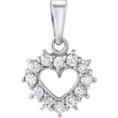 SILVEGO Stříbrný přívěsek Srdce se Swarovski Zirkony SILVEGOB11698s