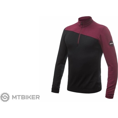 Sensor Merino Extreme krátký zip černá/port red – Zboží Mobilmania