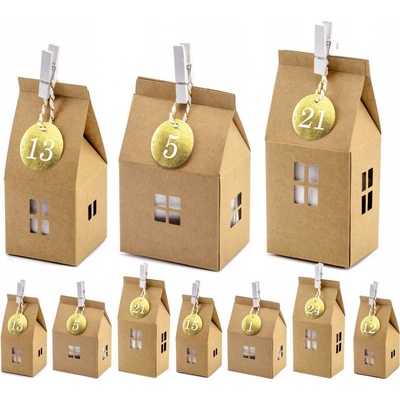 PartyDeco ADVENTNÍ kalendář domečky papírové