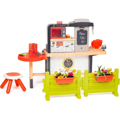 Smoby Reštaurácia s elektronickou kuchynkou Chef Corner Restaurant s plotom a mikrovlnkou