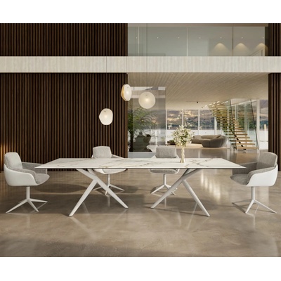 DELIFE Edge 300 x 100 keramika Calacatta Luxe bílá-zlatá-šedá Estelar kulatý kov bílý