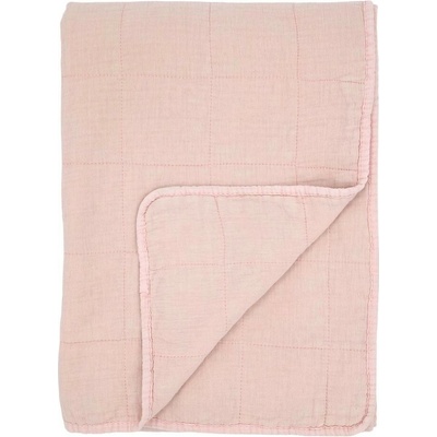 Růžový přehoz s opraným vzhledem Aix Vintage Quilt - 130 x 180 cm - Chic Antique
