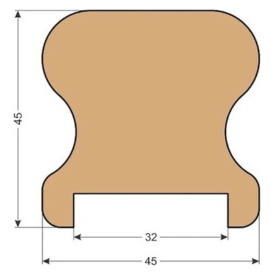 Madlo zábradlia K3 45 x 45 x 2500 mm smrek