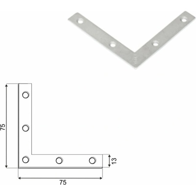 Domax NA montážny rohovník 75 - 75 x 75 x 12 x 2 mm 50 ks