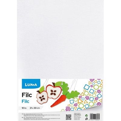 Filc Luma A4, bílý 10ks