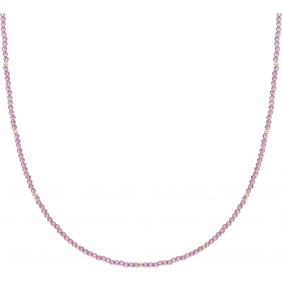 Sparkling Jewels Korálkový náhrdelník s fialovým křemenem NLK04G-G59