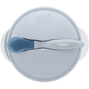KikkaBoo Купа с термо лъжица Blue (31302040126)