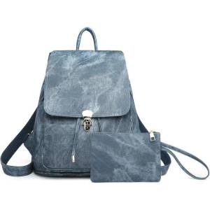 CHARON Дамска Раница и портфейл Charon Maribelle, Синя, Различни цветове (ZYBP012-BLUE)